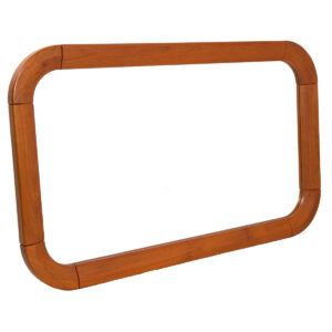 Curved Danish Modern Teak Mirror