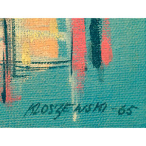 1965 Abstract Oil Signed Kloszewski — “City Sunset”