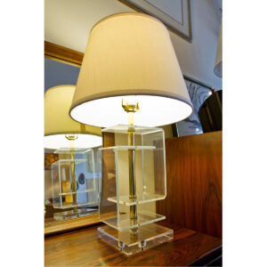 Pair of Decorator Lucite Table Lamps