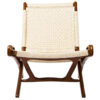 Walnut Danish Cord Folding Chair