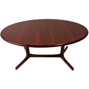Majestic Danish Modern Rosewood Large Oval Expanding Dining Table
