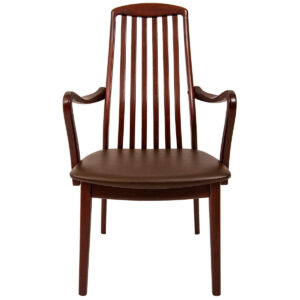 Set of 6 Danish Rosewood Slatback Dining Chairs w/ New Upholstery