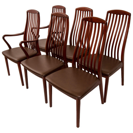 Danish Modern Rosewood Slatback Dining Chairs