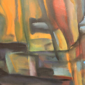 Mid Century Blue Abstract Artwork