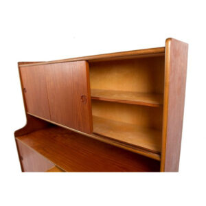 Danish Modern Teak Tall Double Decker Highboard