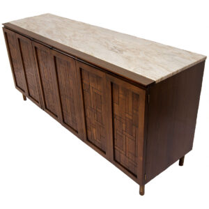 Bert England Marble Top Decorator Sideboard / Dresser — John Stuart, NY