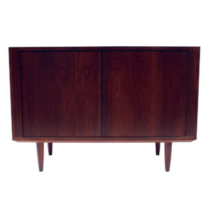 Condo-Sized Danish Rosewood Tambour Door Sideboard / Media / Bar Cabinet