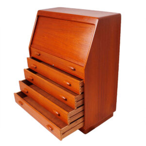 Unique Danish Modern Teak Secretary w/ Secret Storage