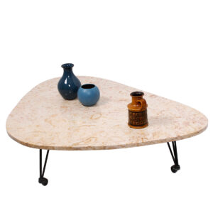 Marble Top Rolling Coffee Table c. 1950s