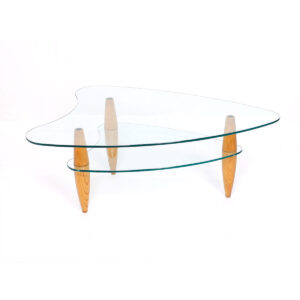 Apartment Size 2-Tier Modernist ‘Arrowhead’ Glass Coffee Table