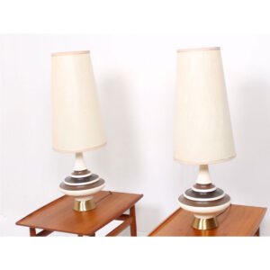 Groovy Pair of ‘Genie’ Lamps with ‘Cone’ Shades