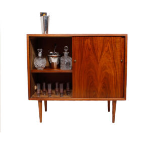 Compact Walnut Storage / Bar Cabinet