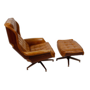 Eames Style MCM Executive Lounge Chair & Ottoman