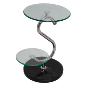 2 Tier Modernist Glass Top Accent Table