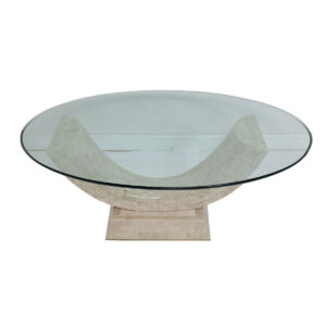 Maitland Smith Oval Glass Top Coffee Table