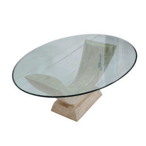 Maitland Smith Oval Glass Top Coffee Table