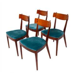 Set of 4 MCM Drexel Walnut Dining Chairs