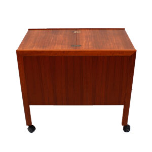 Versatile Danish Modern Teak Bar Cart with Great Storage