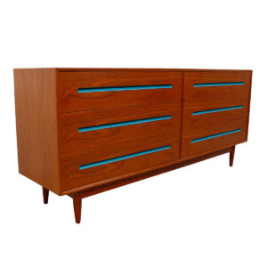 6 Deep Drawered Danish Modern Teak Dresser