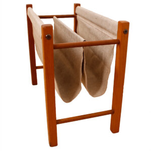 Teak and Canvas Magazine Rack