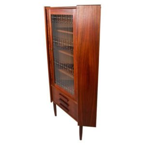 Petite Danish Rosewood 3-Drawer Corner Cabinet