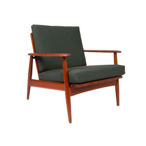 Danish Modern Walnut Lounge Chair with NEW UPHOLSTERY