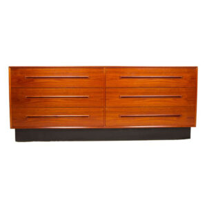 Westnofa 6-Drawer Danish Modern Teak Long Dresser / Sideboard