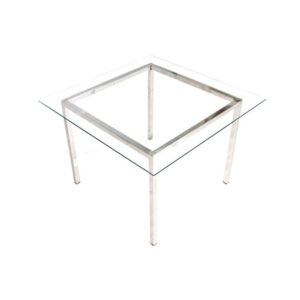 1970’s Designer Glass & Chrome Square Coffee Table Attributed to Milo Baughman