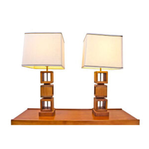 Pair of MCM Cube Lamps
