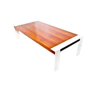Milo Baughman Large Rio Rosewood and Chrome Coffee Table