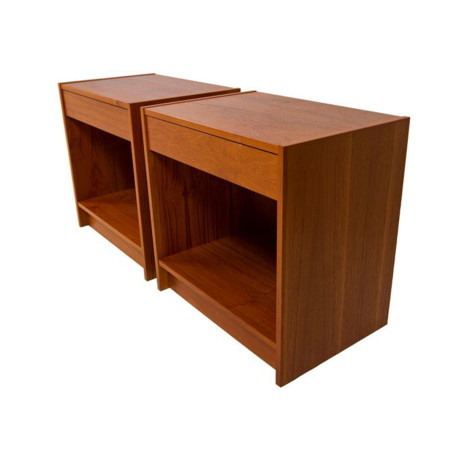 2926-PairTeakSideTablesNightstands