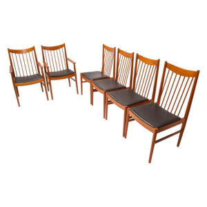 Rare Set 6 Arne Vodder-Helge Sibast Teak Dining Chairs