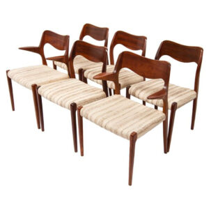 Set of 6 Danish Rosewood Niels Moller Dining Chairs