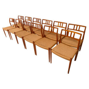 Set of 12 Danish Teak Niels Møller Model 79 Dining Chairs