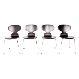 Set of 4 Black Arne Jacobsen Ant Chairs