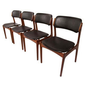 Set of 4 Erik Buch Danish Modern Walnut Dining Chairs