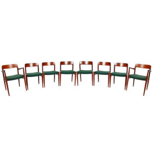 Set of 8 Danish Teak Niels Møller (#75 & #56) Dining Chairs