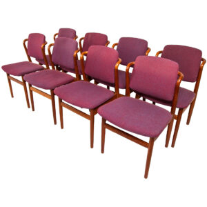 Rare Set of 8 Danish Modern Teak Dining Chairs