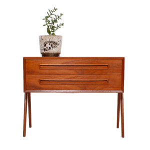 Danish Modern Teak 2 Drawer Nightstand – Accent Table