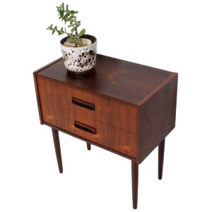 Danish Modern Rosewood 2 Drawer Petite Night Stand – Accent Table