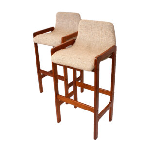 Pair of Danish Modern Teak Bar Stools – Chairs