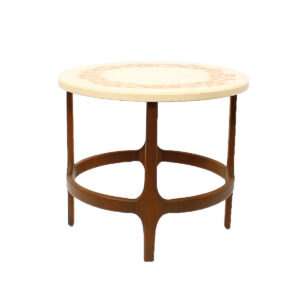 MCM Mica Resin Top Leaf Motif Accent Table