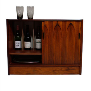 Danish Modern Rosewood Compact Low Bar – Media Cabinet