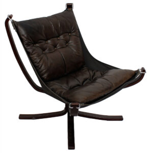 Norwegian Rosewood Leather ‘Falcon’ Lounge Chair