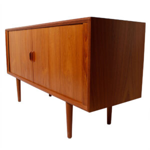Danish Modern Teak Tambour Door Sideboard – Room Divider
