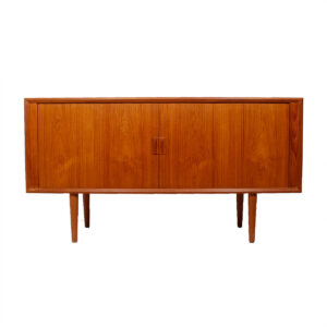 Danish Modern Teak Tambour Door Sideboard – Room Divider