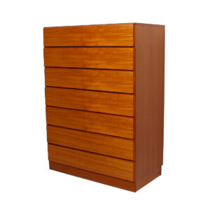 Danish Teak Tall & Slim 7 Drawer Chest / Dresser