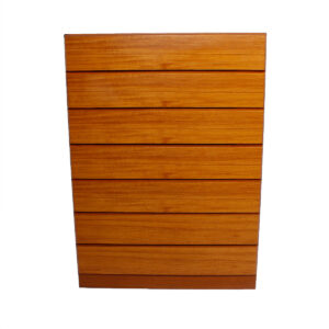 Danish Teak Tall & Slim 7 Drawer Chest / Dresser