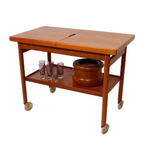 Danish Modern Teak Expanding Bar Cart