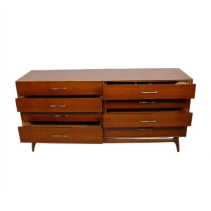 Thin-Edge MCM Walnut 8 Drawer Dresser / Sideboard